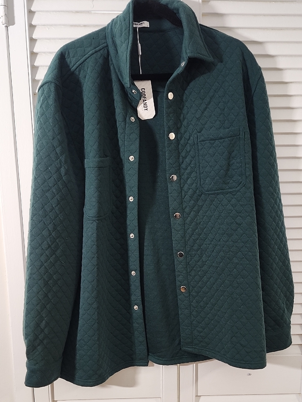 Coofandy Xl Quilted Forest Green Shirt Jacket